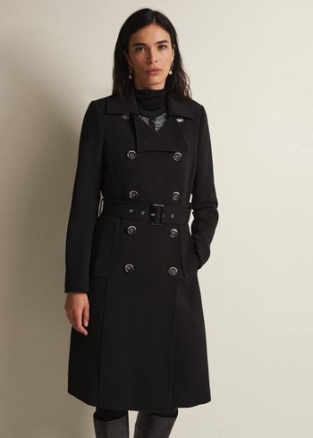 Phase Eight Layana Smart Trench Coats Black Australia | LR5872496